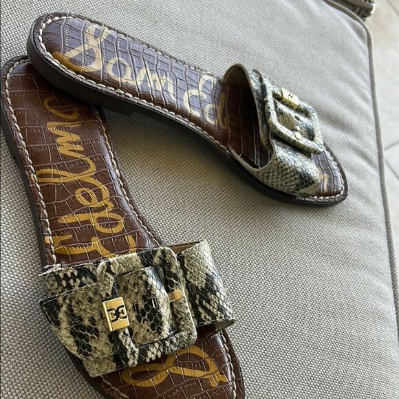 Sam EdelmanSnake Print Slide Sandals - Picture 3 of 4